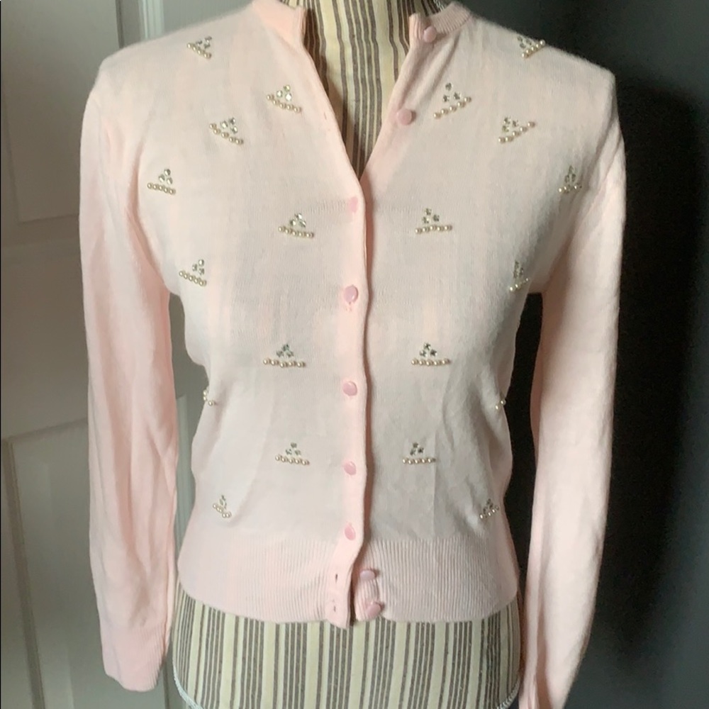 Vintage cardigan & short sleeve sweater set